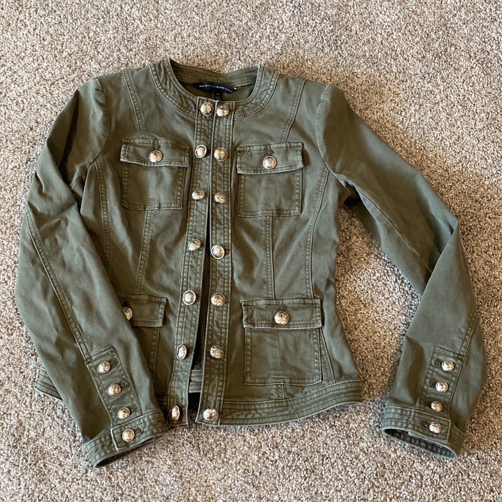 Green button up jacket